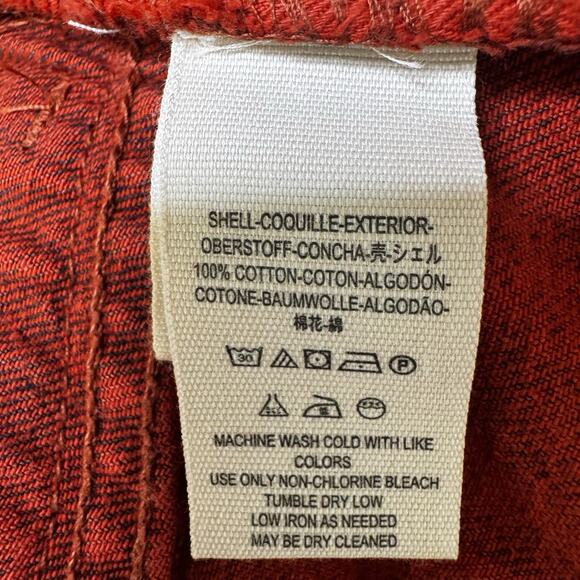 FREE PEOPLE Gypsy Red Distressed Ethnic Button Up Cutoff Shorts Boho Festival 25 - Picture 12 of 12